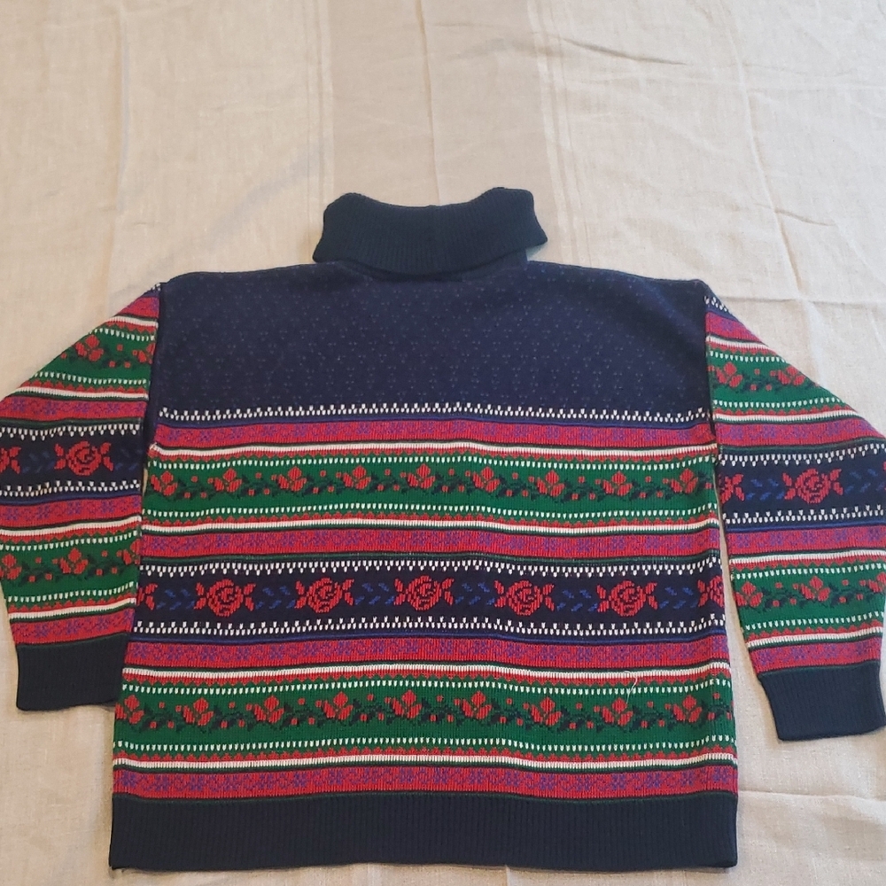 Floral Patterned Turtleneck Sweater - image 8